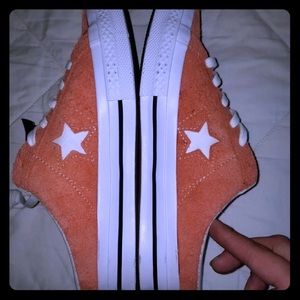 Converse One Star mules in mandarin suede